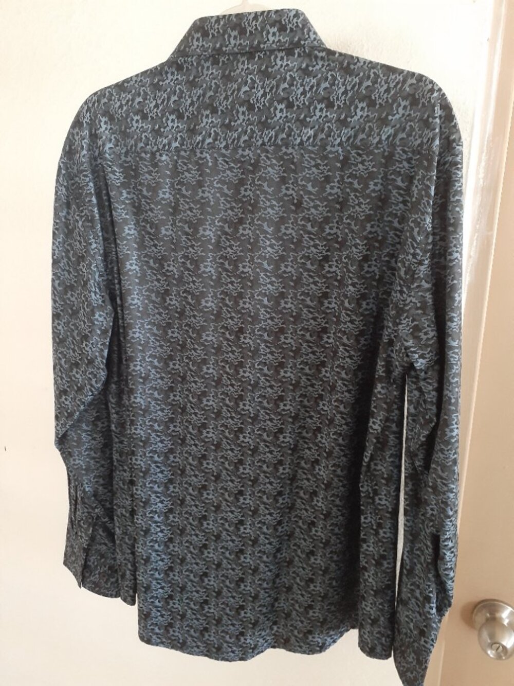 Bespoke Men's New Button up long sleeve blue shirt size large cotton - Picture 2 of 5